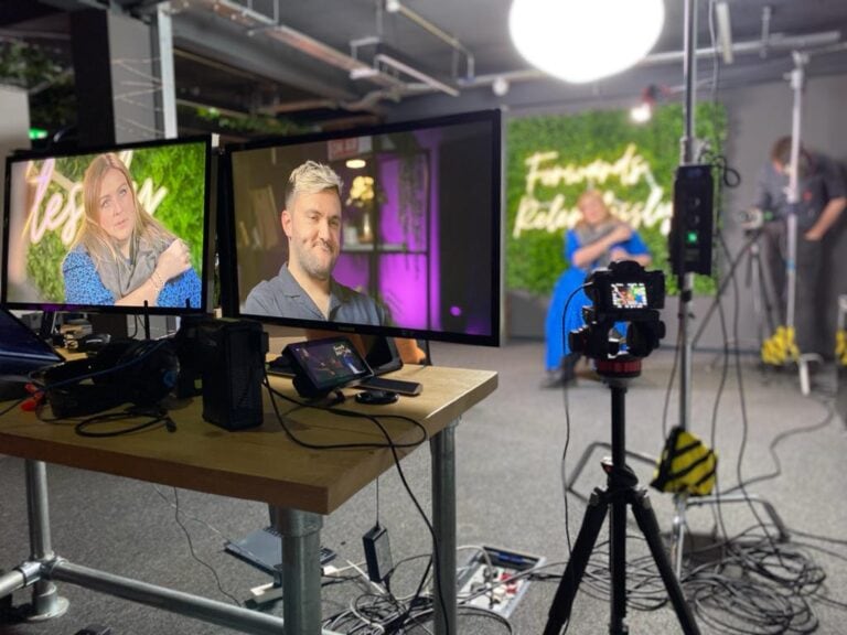 The photos show us working with 'Next Chapter' a marketing agency in Harrogate, producing an in depth interview between them and the Head of Marketing at 'The Ice Co'